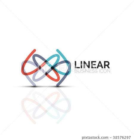 Abstract flower or star minimalistic linear icon Abstract flower or star minimalistic linear icon 38576297