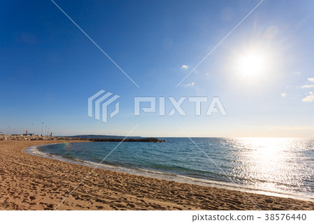 Cannes beach day view, France. 38576440