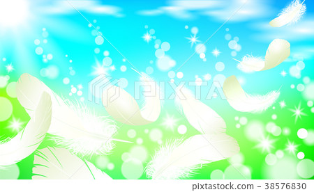Realistic bright sunny spring landscape green 38576830