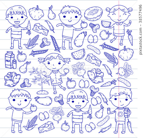 Kindergarten Nursery Preschool School kids eat 38577496