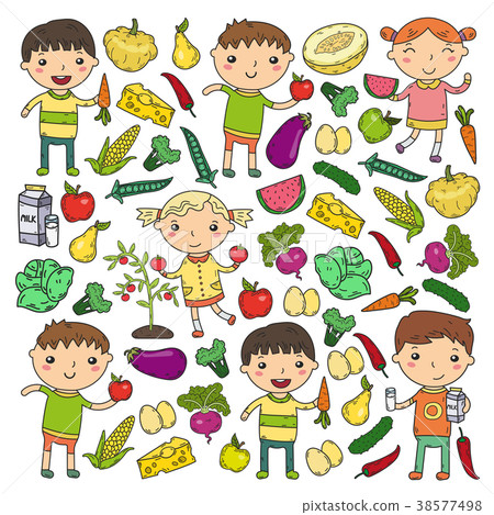 Kindergarten Nursery Preschool School kids eat 38577498