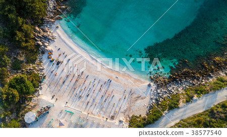 Marble beach (Saliara beach). Thassos, Greece 38577540