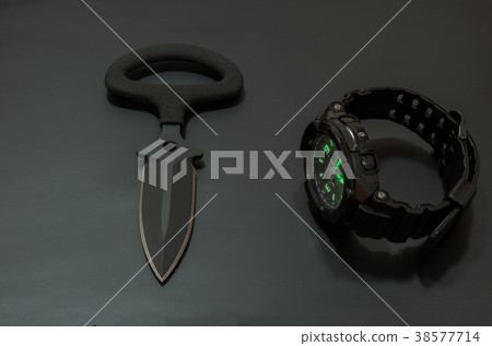 Tactical knife and tactical clock. Tactical knife and tactical clock. 38577714