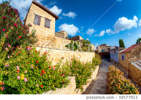Cobbled street in small village of Tochni. Larnaca 38577911