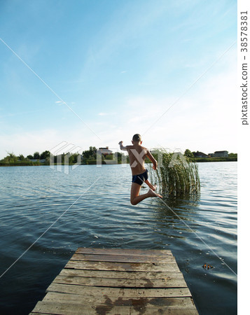 children bathe in the river children bathe in the river 38578381