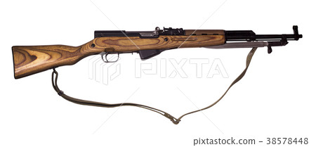 semi-automatic carbine on white background semi-automatic carbine on white background 38578448