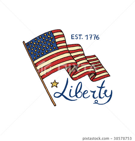 native american flag. old labels or badges 38578753