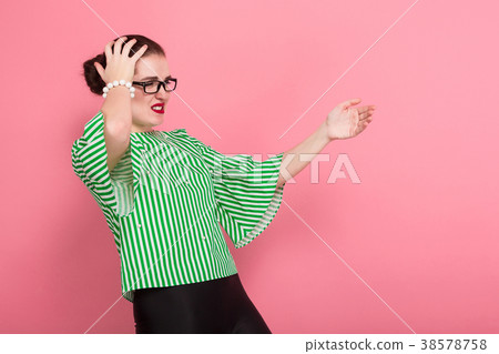 Businesswoman with hair bun Businesswoman with hair bun 38578758