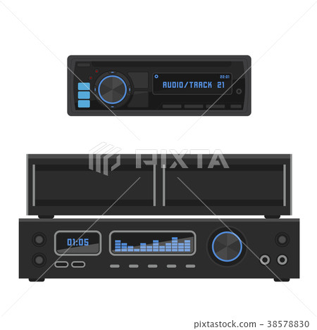 Acoustic sound system stereo flat vector music 38578830