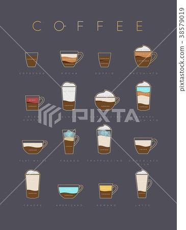 Poster coffee flat menu graylac Poster coffee flat menu graylac 38579019