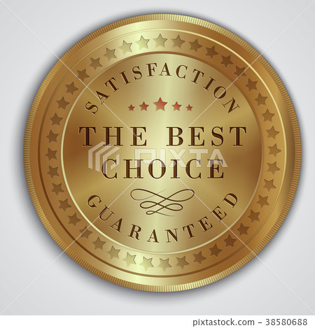 Gold Round Badge Best Choice. 38580688