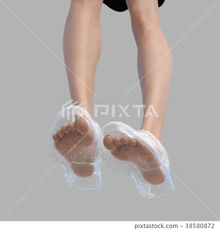 燙髮真正的3DCG例證材料的少婦的鞋子 38580872