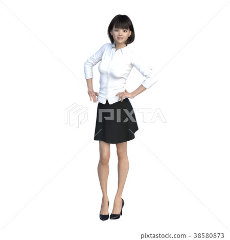 婦女燙髮商務套裝的3DCG插圖 婦女燙髮商務套裝的3DCG插圖 38580873