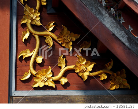 Decorative elements detail of THAI historic temple 38581155