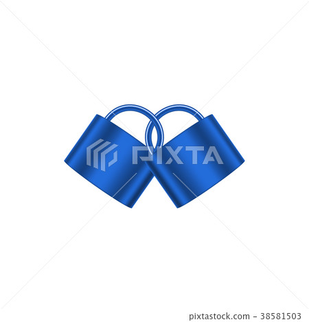Two connected padlocks in blue design 38581503