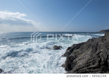 The reefs and Pacific Ocean of Kanagawa Prefectural Jogashima Park 38582144