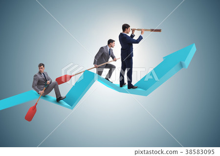 Businessman on line chart in business concept 38583095