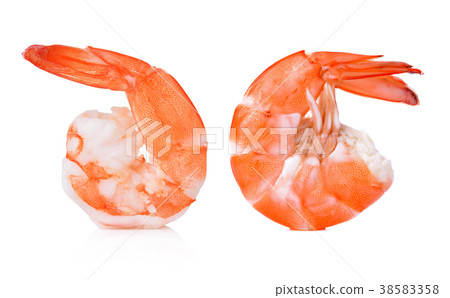Boiled shrimp isolated on white background Boiled shrimp isolated on white background 38583358