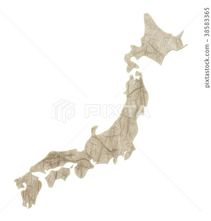 Japan map washi paper tea - Stock Illustration [38583365] - PIXTA