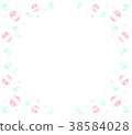 Colored pencil-like polka dot frame decoration 38584028