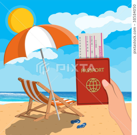 Landscape of wooden chaise lounge, documents Landscape of wooden chaise lounge, documents 38584050