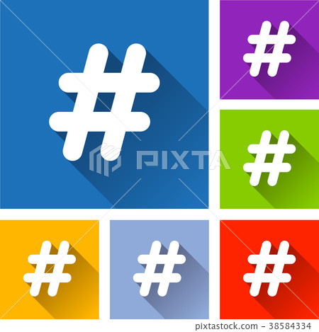 hashtag icons with long shadow hashtag icons with long shadow 38584334
