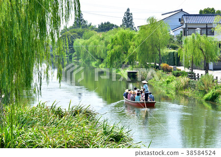 Yanagawa city river going down scenery Yanagawa moat tour Mizugo Yanagawa Yanagawa city Fukuoka Prefecture Yanagawa city river going down scenery Yanagawa moat tour Mizugo Yanagawa Yanagawa city Fukuoka Prefecture 38584524