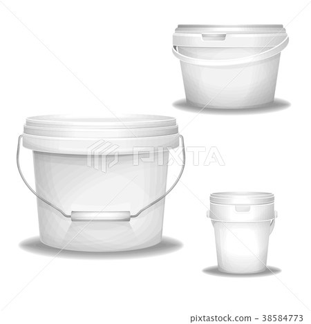 Plastic bucket vector illustration of 3d realistic 38584773