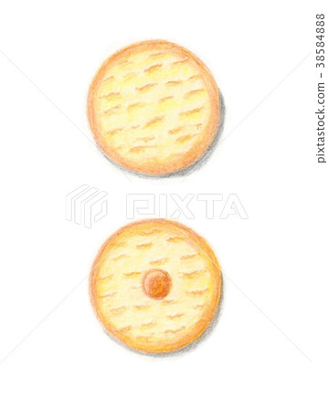 Hand-painted style two cookies Hand-painted style two cookies 38584888