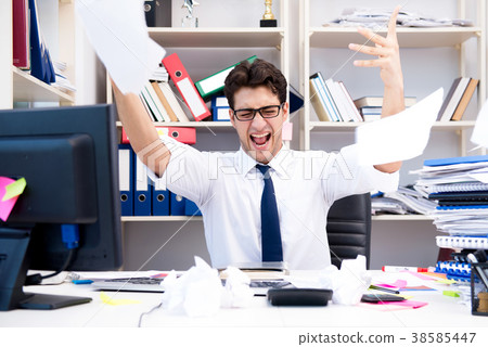 Angry and scary businessman in the office 38585447