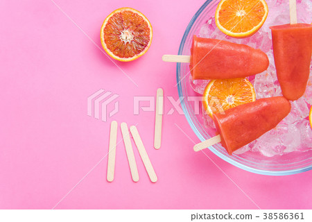 Blood orange homemade popsicles 38586361