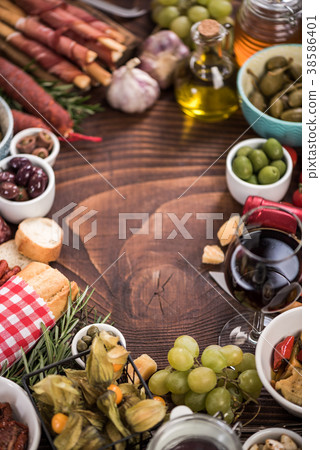 Food made for sharing with friends,spanish tapa 38586401