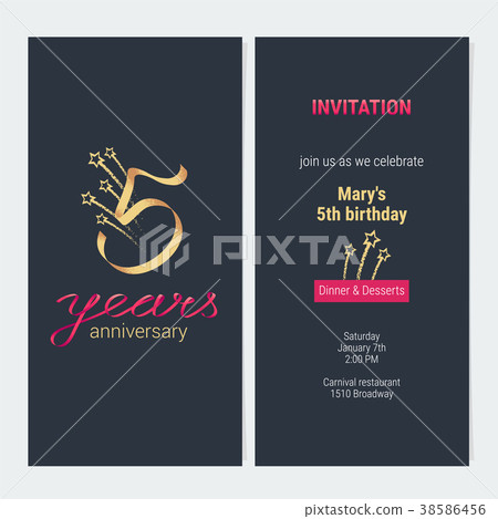 5 years anniversary invitation vector illustration 38586456