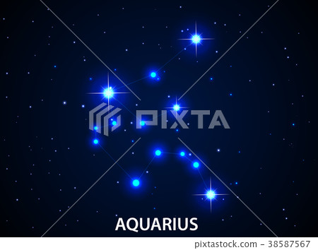 Set of Symbol Zodiac Aquarius 38587567