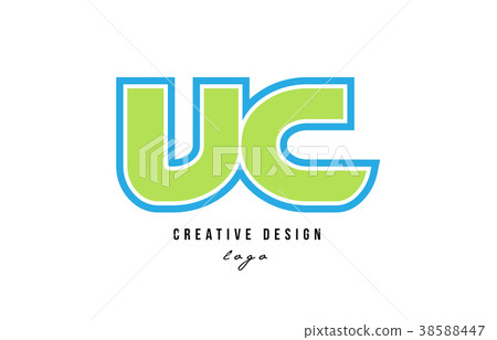 blue green alphabet letter vc v c logo icon design - Stock Illustration ...