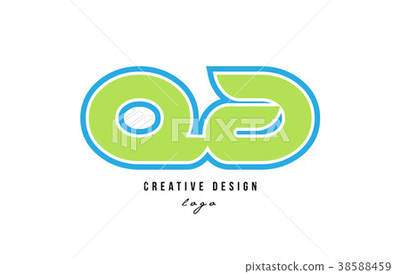 blue green alphabet letter qa q a logo icon design - Stock Illustration ...