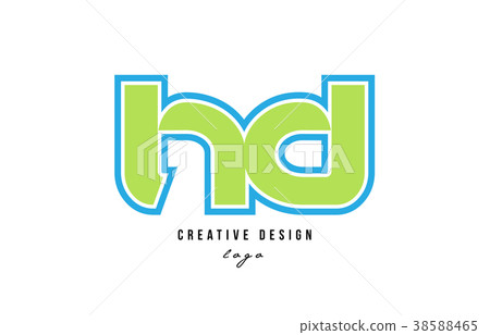 blue green alphabet letter hd h d logo icon design - Stock Illustration ...