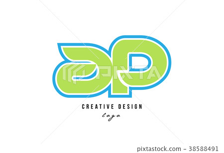 blue green alphabet letter ap a p logo icon design - Stock Illustration ...