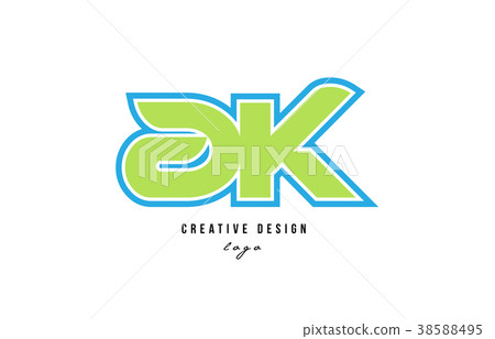 blue green alphabet letter ak a k logo icon design - Stock Illustration ...