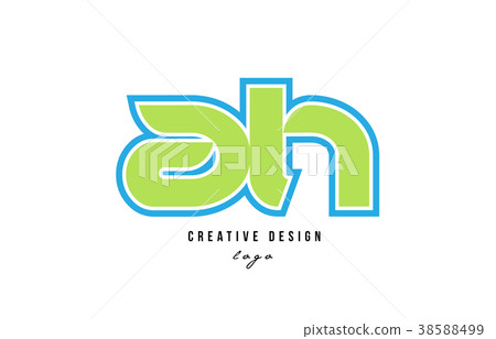 blue green alphabet letter ah a h logo icon design blue green alphabet letter ah a h logo icon design 38588499