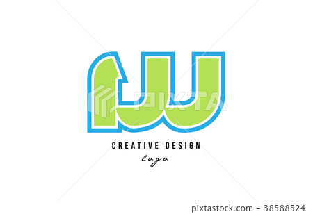 blue green alphabet letter w logo icon design - Stock Illustration ...