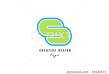 blue green alphabet letter s logo icon design - Stock Illustration ...