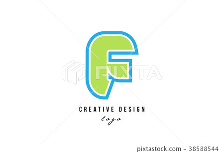 blue green alphabet letter f logo icon design - Stock Illustration ...