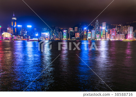 "Hong Kong" Night view of Hong Kong Island "Hong Kong" Night view of Hong Kong Island 38588716