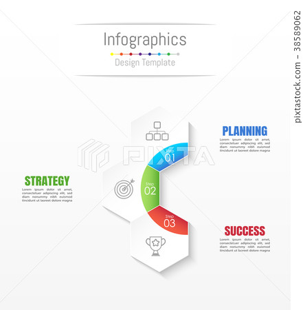 Infographic design elements with 3 options. 38589062