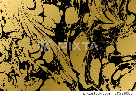 Gold marbled texture. Golden background. Black and 38589096