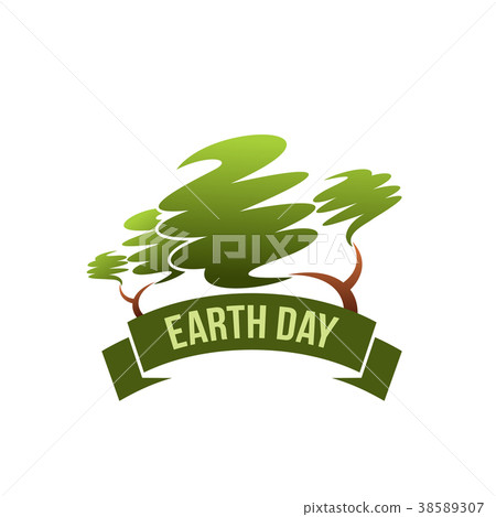 Earth Day Save Planet Green Nature Vector Icon Stock Illustration