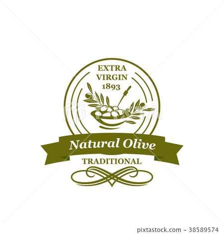 Vector olives icon for extra virgin olive oil - Stock Illustration ...