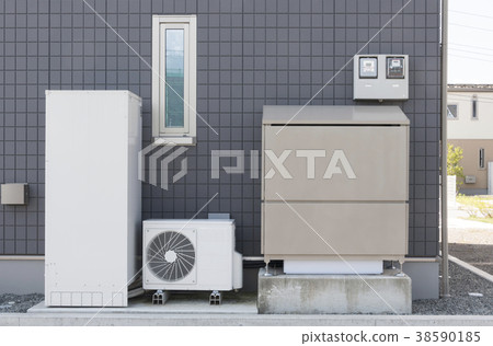 All-electric home Photovoltaic power storage system installed house image 38590185