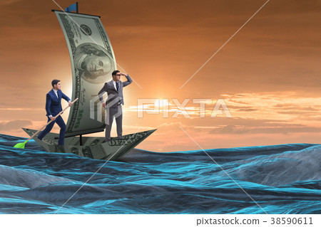 Business partnership with businessmen sailing on Business partnership with businessmen sailing on 38590611